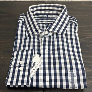 Tommy Hilfiger Regular Fit XL Blue and White Checkered Men's Shirt